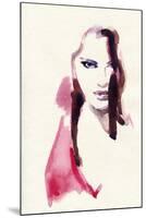 Woman Face. Hand Painted Fashion Illustration-Anna Ismagilova-Mounted Art Print