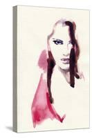 Woman Face. Hand Painted Fashion Illustration-Anna Ismagilova-Stretched Canvas