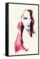 Woman Face. Hand Painted Fashion Illustration-Anna Ismagilova-Framed Stretched Canvas