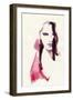 Woman Face. Hand Painted Fashion Illustration-Anna Ismagilova-Framed Art Print