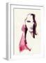 Woman Face. Hand Painted Fashion Illustration-Anna Ismagilova-Framed Art Print