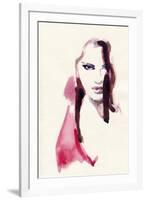 Woman Face. Hand Painted Fashion Illustration-Anna Ismagilova-Framed Art Print