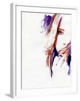 Woman Face. Hand Painted Fashion Illustration-Anna Ismagilova-Framed Art Print