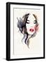 Woman Face. Hand Painted Fashion Illustration-Anna Ismagilova-Framed Art Print