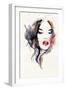 Woman Face. Hand Painted Fashion Illustration-Anna Ismagilova-Framed Art Print