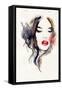 Woman Face. Hand Painted Fashion Illustration-Anna Ismagilova-Framed Stretched Canvas