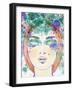 Woman Face. Hand Painted Fashion Illustration-Anna Ismagilova-Framed Art Print