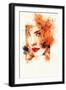 Woman Face. Hand Painted Fashion Illustration-Anna Ismagilova-Framed Art Print