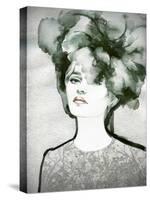 Woman Face. Hand Painted Fashion Illustration-Anna Ismagilova-Stretched Canvas