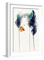 Woman Face. Hand Painted Fashion Illustration-Anna Ismagilova-Framed Art Print