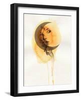 Woman Face. Hand Painted Fashion Illustration-Anna Ismagilova-Framed Art Print