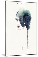 Woman Face. Hand Painted Fashion Illustration-Anna Ismagilova-Mounted Art Print