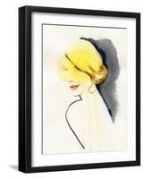 Woman Face. Hand Painted Fashion Illustration-Anna Ismagilova-Framed Art Print