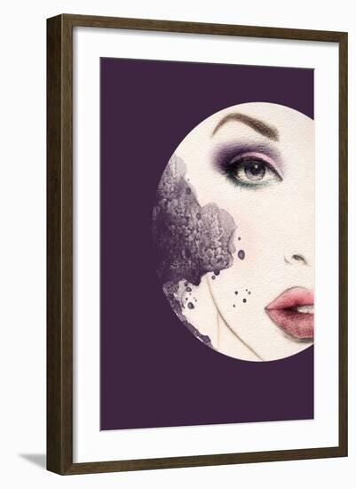 Woman Face. Hand Painted Fashion Illustration-Anna Ismagilova-Framed Art Print