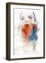 Woman Face. Hand Painted Fashion Illustration-Anna Ismagilova-Framed Art Print