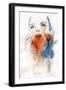 Woman Face. Hand Painted Fashion Illustration-Anna Ismagilova-Framed Art Print