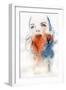 Woman Face. Hand Painted Fashion Illustration-Anna Ismagilova-Framed Art Print