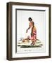 Woman Feeding Chickens-null-Framed Giclee Print