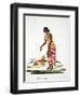 Woman Feeding Chickens-null-Framed Giclee Print