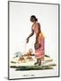 Woman Feeding Chickens-null-Mounted Giclee Print