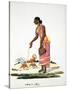 Woman Feeding Chickens-null-Stretched Canvas