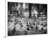 Woman Feeds Chickens from Bucket-Philip Gendreau-Framed Photographic Print