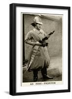 Woman Firefighter During WWI-null-Framed Art Print