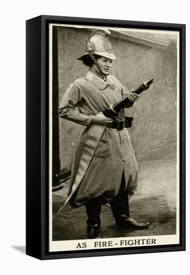 Woman Firefighter During WWI-null-Framed Stretched Canvas