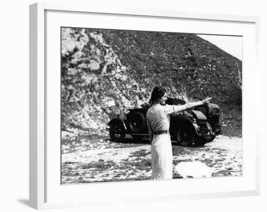 Woman Firing a Revolver-null-Framed Photographic Print