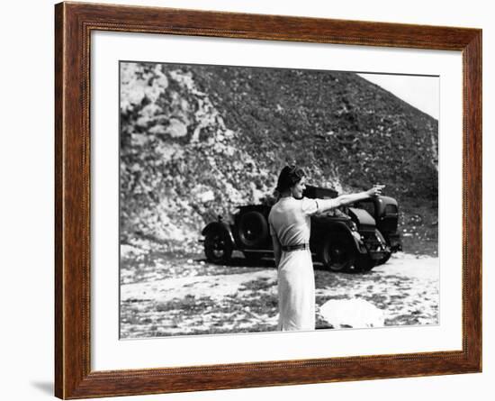 Woman Firing a Revolver-null-Framed Photographic Print