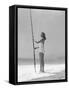 Woman Fishing on Surf-Philip Gendreau-Framed Stretched Canvas