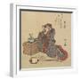 Woman Fixing Her Hair, 1797-1819-Katsushika Hokusai-Framed Giclee Print