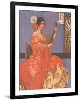 Woman Flamenco Guitarist-null-Framed Art Print