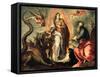 Woman Fleeing the Dragon-Palma Il Giovane-Framed Stretched Canvas