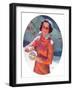 "Woman Forming a Snowball,"February 10, 1934-Frederic Mizen-Framed Giclee Print