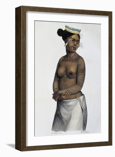 Woman from Saltikoff Islands, Marshall Islands, Illustration by Louis Choris-null-Framed Giclee Print