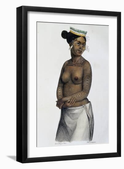 Woman from Saltikoff Islands, Marshall Islands, Illustration by Louis Choris-null-Framed Giclee Print