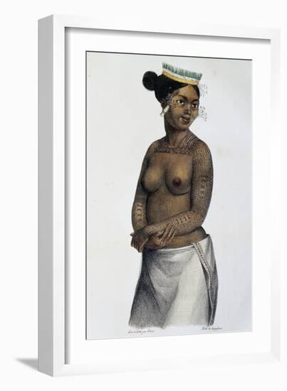 Woman from Saltikoff Islands, Marshall Islands, Illustration by Louis Choris-null-Framed Giclee Print