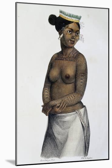 Woman from Saltikoff Islands, Marshall Islands, Illustration by Louis Choris-null-Mounted Giclee Print