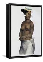 Woman from Saltikoff Islands, Marshall Islands, Illustration by Louis Choris-null-Framed Stretched Canvas