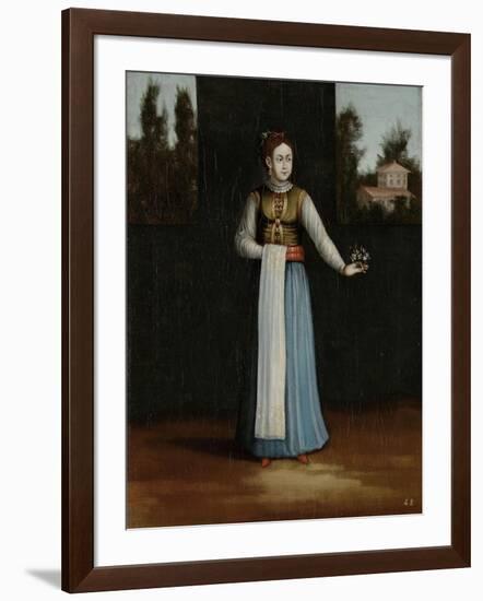 Woman from the Albanian Coast-Jean Baptiste Vanmour-Framed Art Print