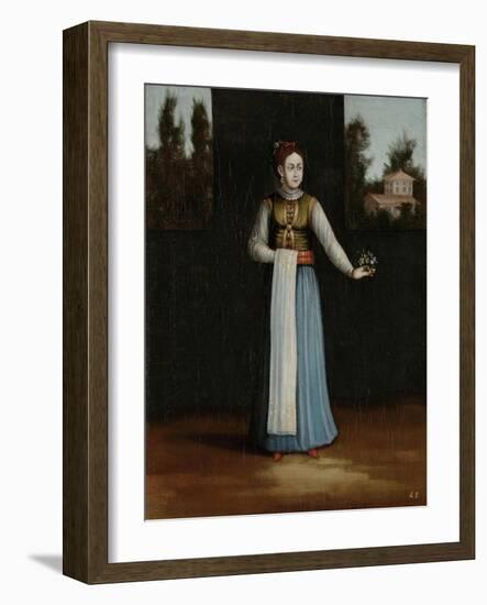 Woman from the Albanian Coast-Jean Baptiste Vanmour-Framed Art Print