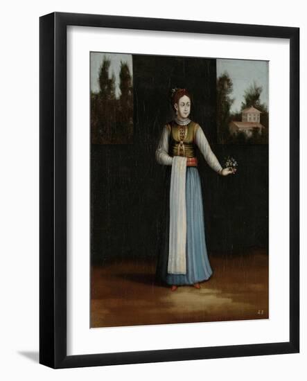 Woman from the Albanian Coast-Jean Baptiste Vanmour-Framed Art Print