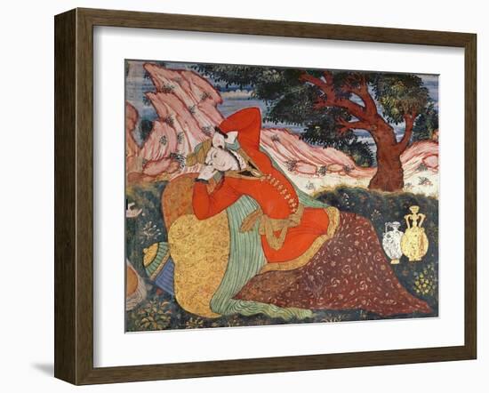 Woman from the Court of Shah Abbas I, 1585-1627-Persian School-Framed Giclee Print