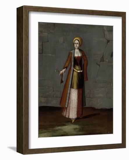 Woman from the Island of Tinos-Jean Baptiste Vanmour-Framed Art Print