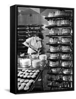 Woman Frosting Cakes at Schrafft's in Rockefeller Center-Cornell Capa-Framed Stretched Canvas