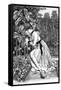 Woman Gardening in a Garden-J King-Framed Stretched Canvas