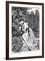 Woman Gardening in a Garden-J King-Framed Premium Giclee Print