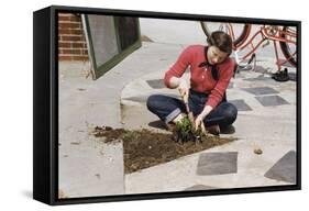 Woman Gardening-William P. Gottlieb-Framed Stretched Canvas