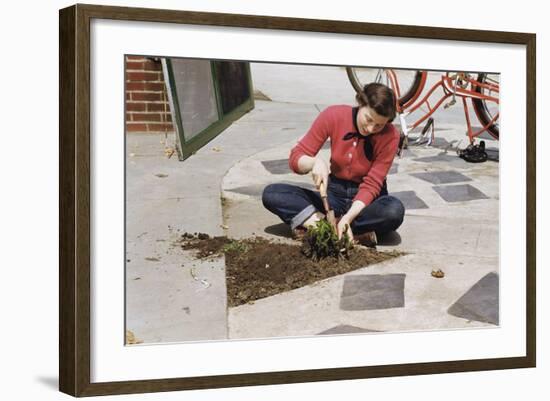 Woman Gardening-William P. Gottlieb-Framed Photographic Print